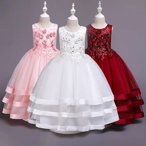 Пышное платье принцессы, Сетчатое платье, жаккардовое платье, Детская танцевальная одежда