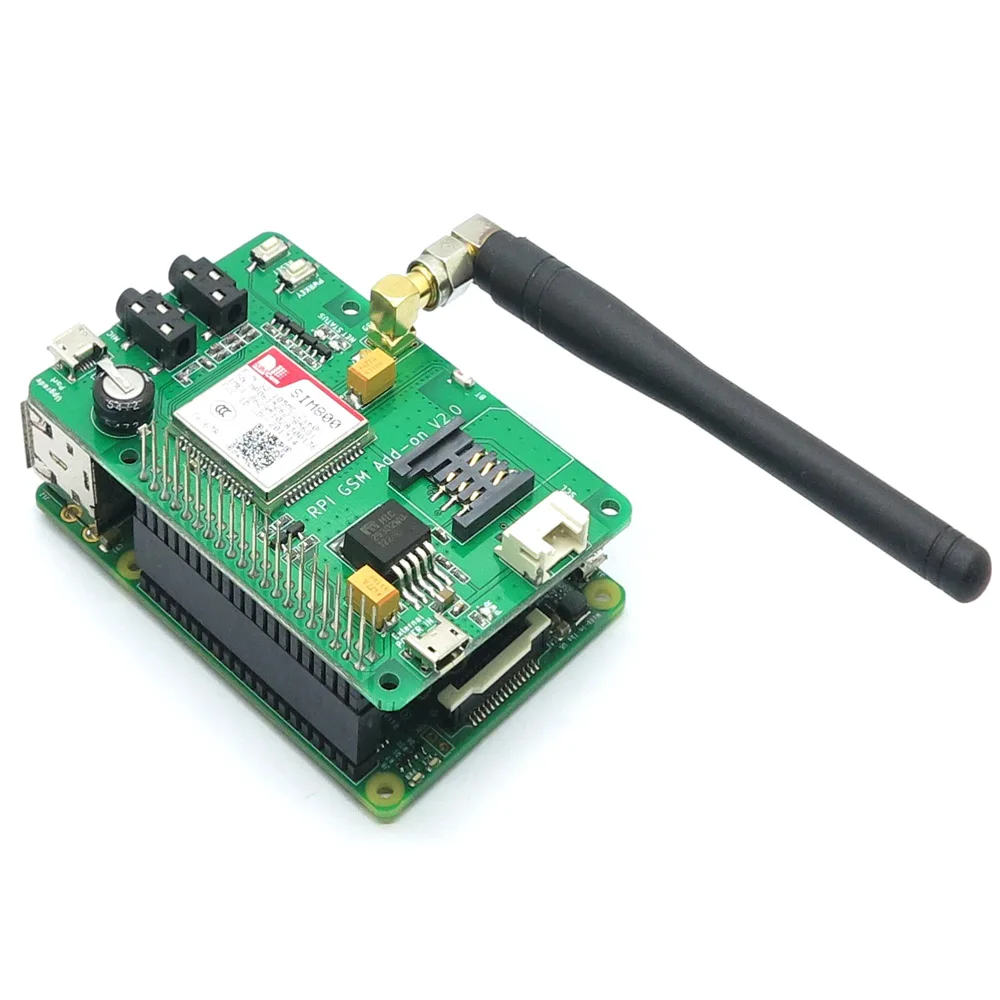 Raspberry Pi sim800 expansion board with gsm / gprs SMS function for 2/850/900/1800 1900MHz module 2 | Электронные компоненты и