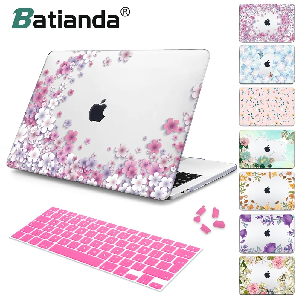 

Laptop Case For 2022 Macbook Pro Air M2 M1 A2681 A2338 A2337 Retina 11 12 13 14 15 16inch A2159 A1706 Floral Protector Hard Case