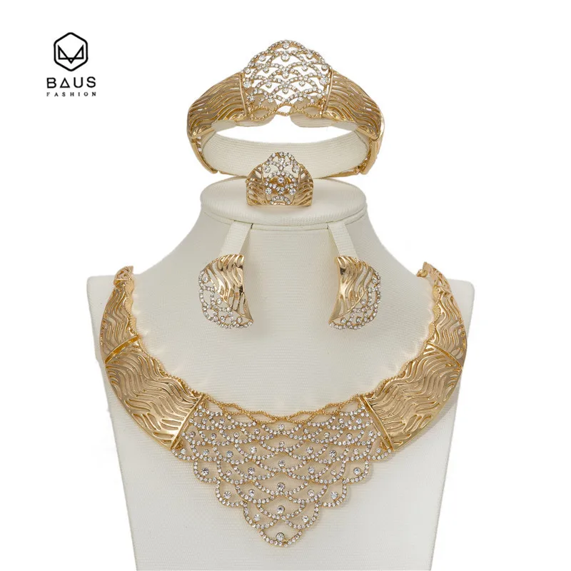 BAUS Дубай Дамский ювелирный набор Свадебные запчасти золотые ювелирные изделия