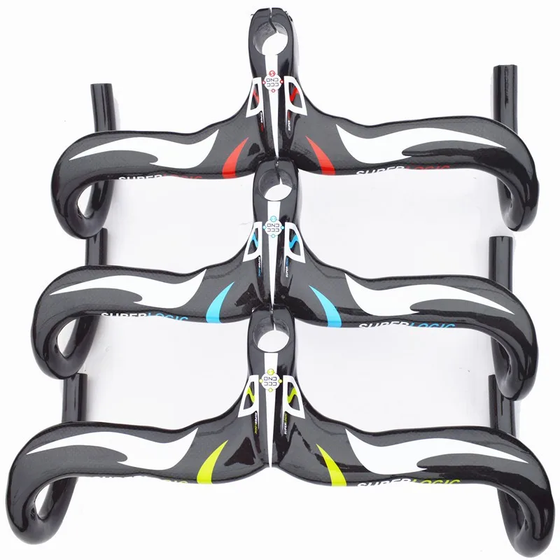 

New Road bicycle 3K full carbon fibre handlebars carbon bike handlebar and stem integratived 400/420/440*90/100/110/120mm