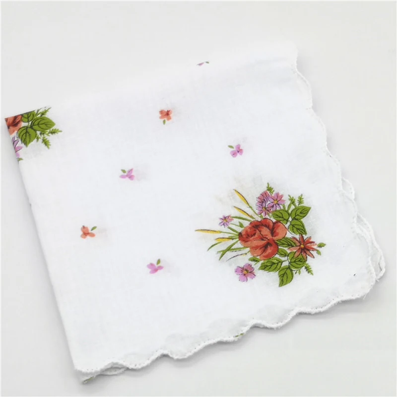 Женские носовые платки с цветочным принтом классический элегантный мягкий