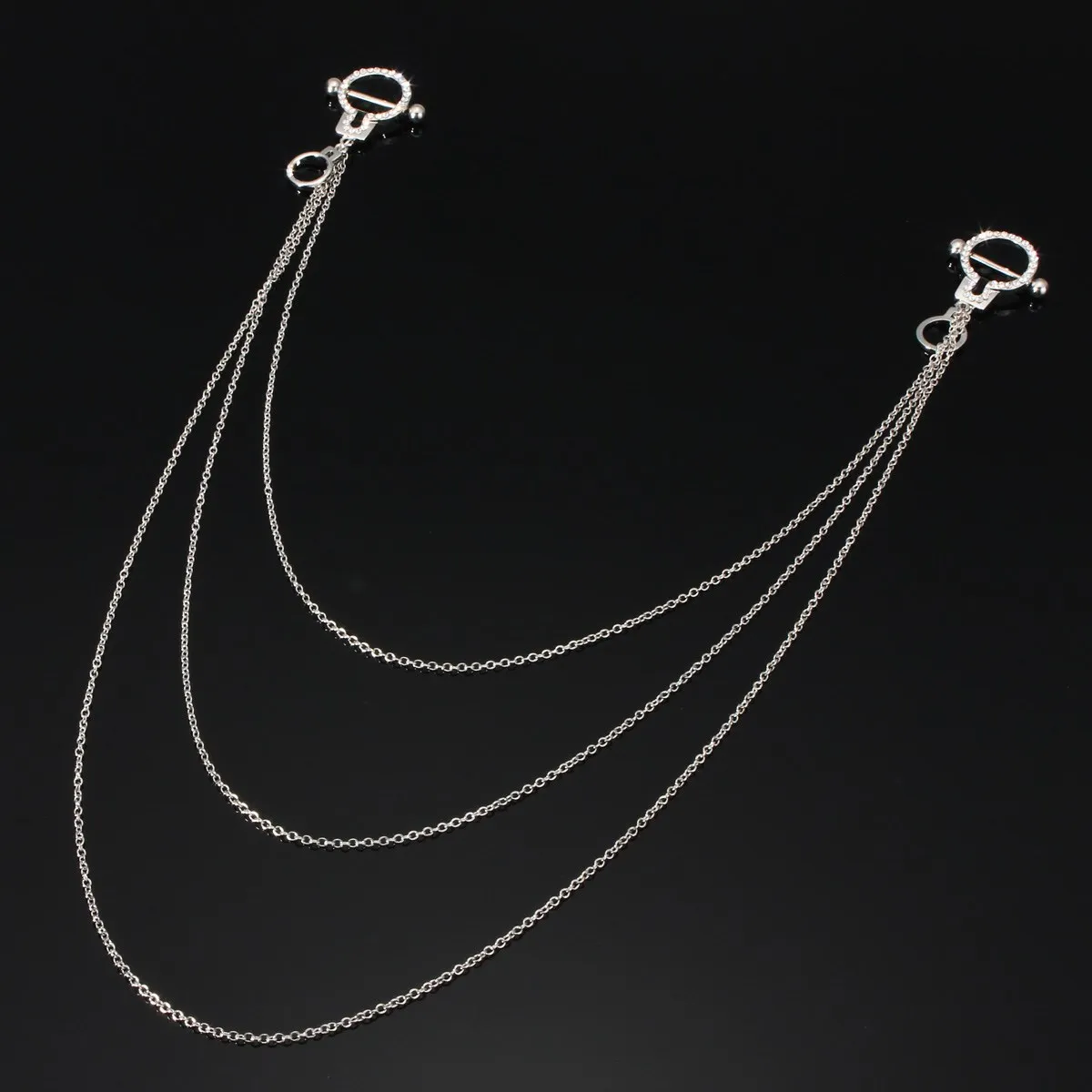 Наручники кольцо для сосков длинная цепочка пирсинг тела из нержавеющей стали