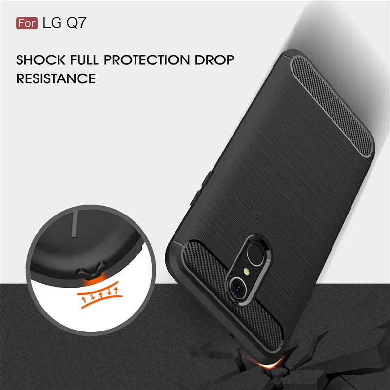 Чехол WolfRule для LG Q7 противоударный мягкий матовый чехол из ТПУ Plus / Q7A Funda 5
