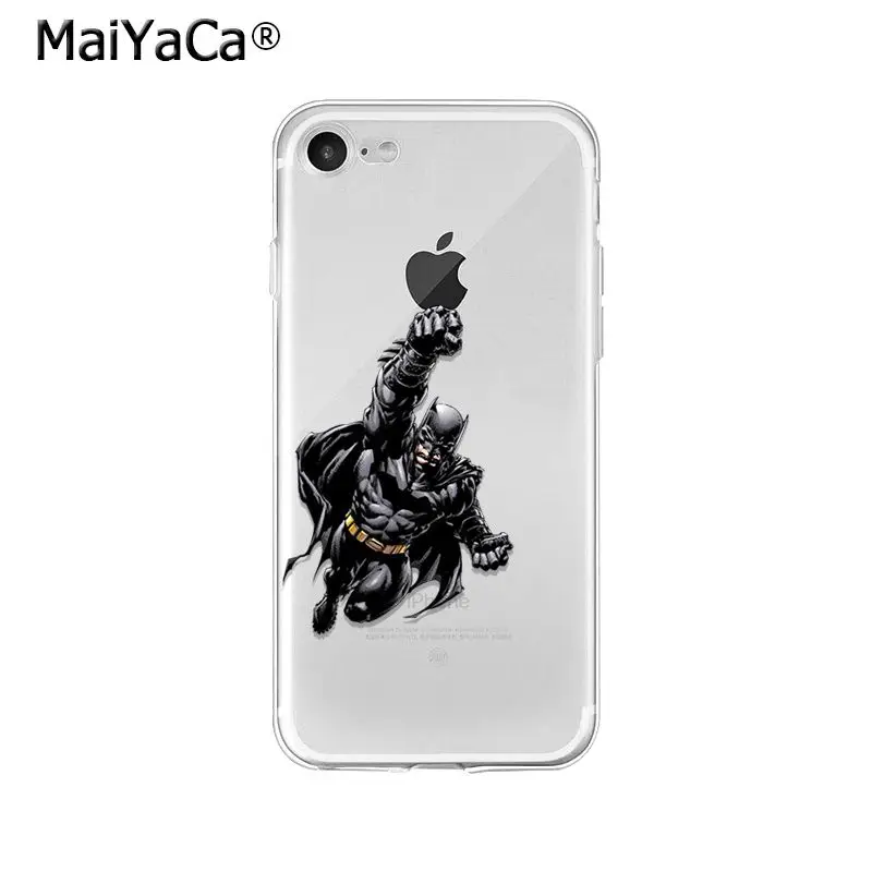 Мягкий силиконовый чехол для телефона MaiYaCa DC Superhero Batman Joker из ТПУ Apple iPhone 8 7 6 6S Plus X XS