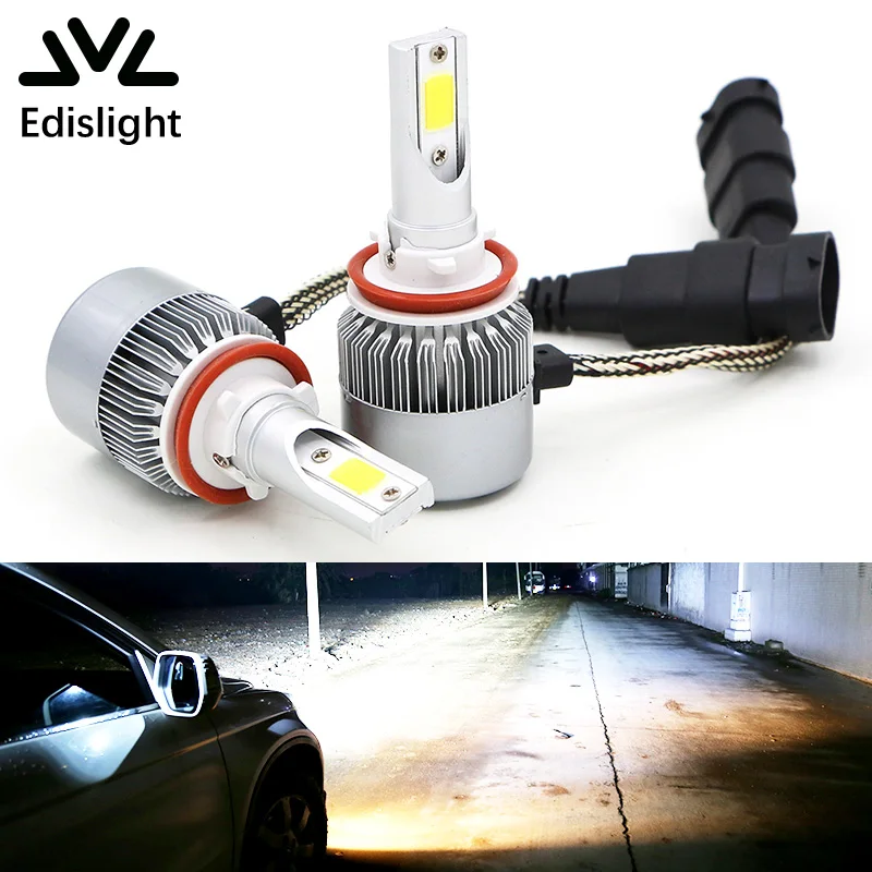 Edislight 72 Вт 7600LM светодиодные фары комплект белый Автомобильный свет лампы ближнего света для 2011 2012 2013 2014 2015 2016
