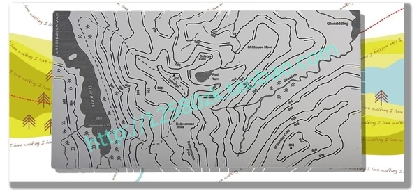 

Personalized gift decoration geologic map stainless steel 3D metal 1