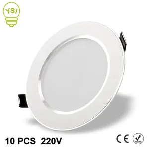 Светодиодный Светильник направленного света, круглая Встраиваемая потолочная лампа для ванной и кухни, 10 шт., 220 В, 240 В, 3 Вт, 5 Вт, 7 Вт, 9 Вт, 12 Вт, 15 Вт
