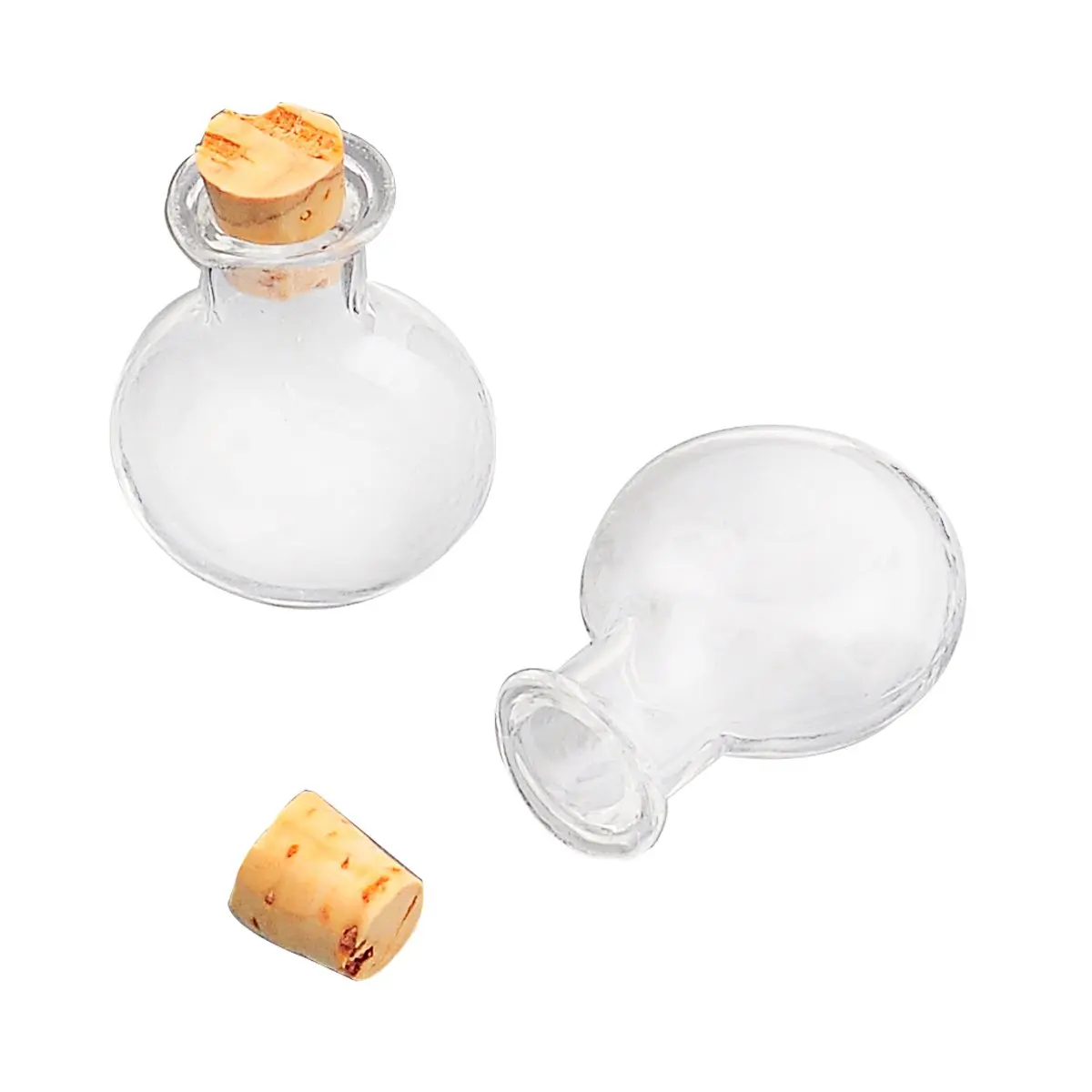 5 Fioles Flacons Verre Mini Bouteilles Bouchon Bijoux прозрачный 29 мм x 19 мм