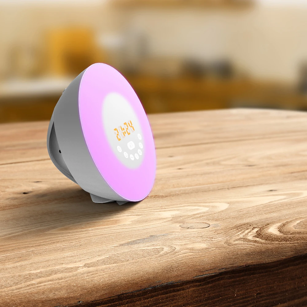 Новый цифровой будильник с моделирование Восход светодиодные фонари проснуться