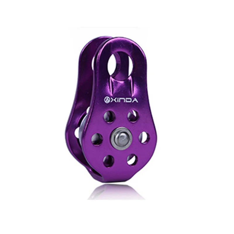 PURPLE Скалолазание походный трос шкив одиночный фиксированный шкив альпинистская веревка скалолазание спасательное оборудование наружные дорожные наборы - Цвет: PURPLE