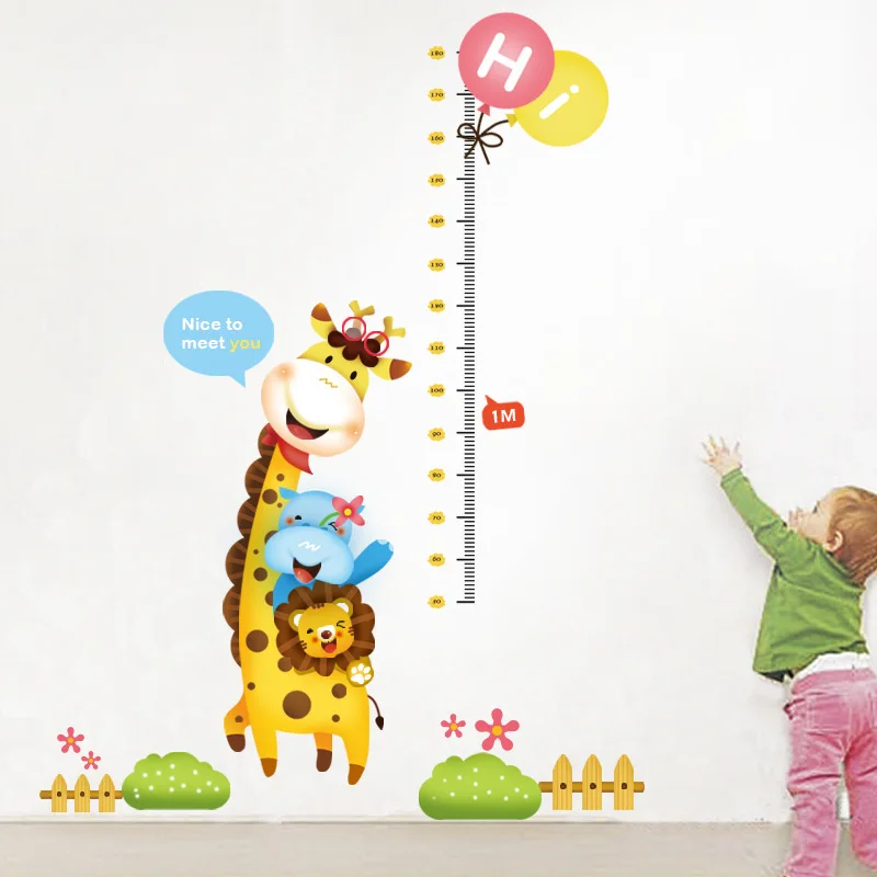 

The giraffe little lion children height The nursery teacher background ideas can remove the wall stickers