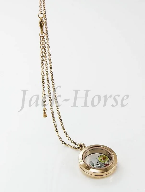 Jackhorse водонепроницаемый медальон с фокусным расстоянием 25 мм-30 мм розовый золотой медальон 316L из нержавеющей стали стеклянный медальон