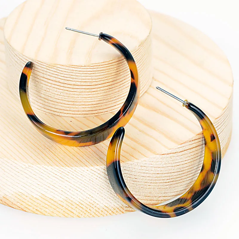 Модные геометрические серьги в виде черепахи леопарда уксусной кислоты для