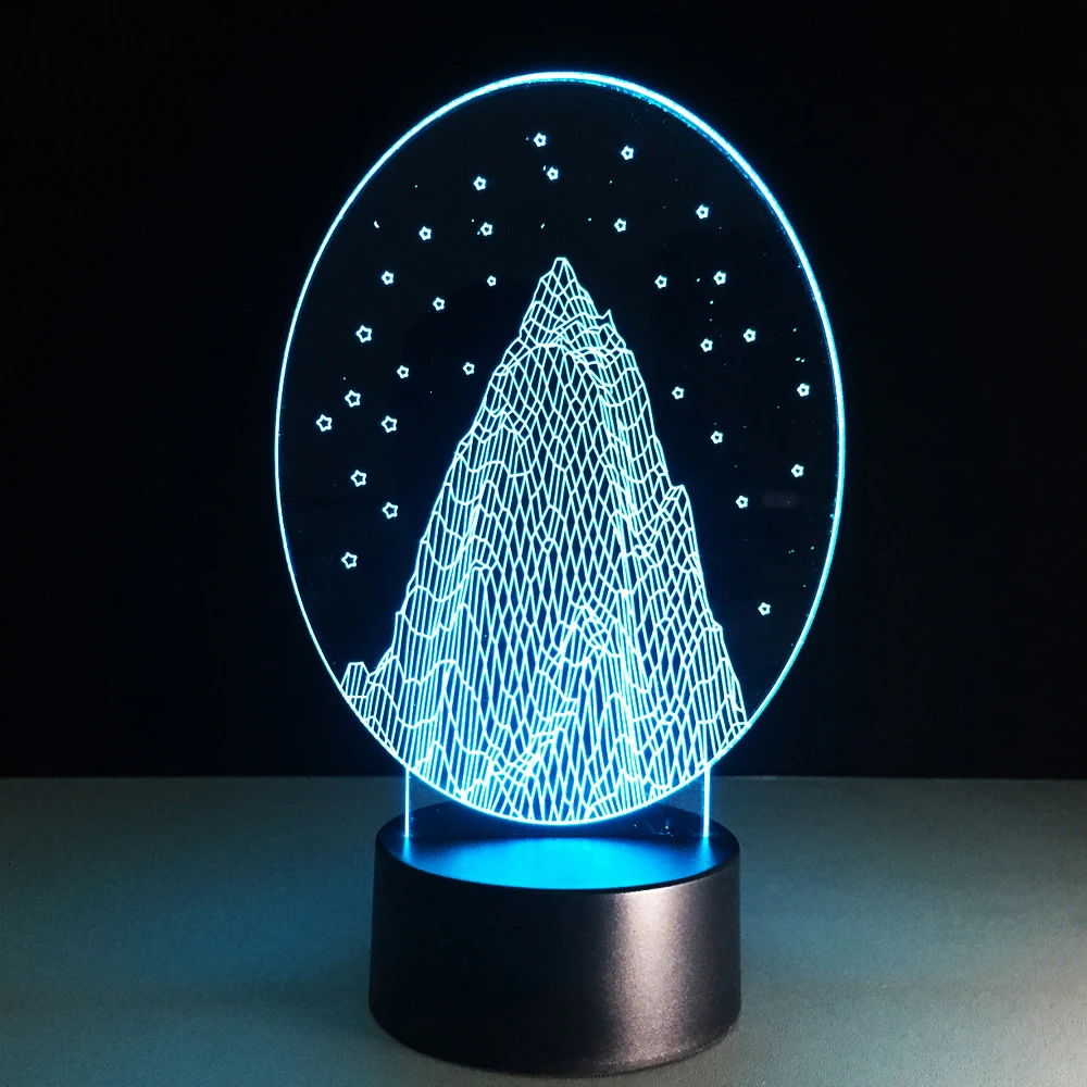 С изображением заснеженной горы светодиодный ночной Светильник Новинка 3D Bulbing RGB