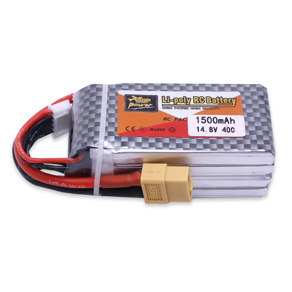 2 шт. ZOP 4S 14.8 В 1500 мАч 40C XT60 Plug литий LiPo Батарея для qav250 H210 FPV системы гонки RC Quadcopter drone