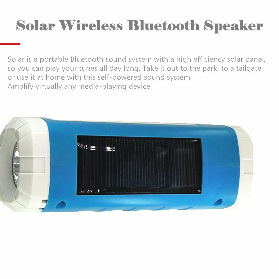 Aniwk Солнечной Bluetooth Динамик Портативный Беспроводной СВЕТОДИОДНЫЙ Фонарик TF
