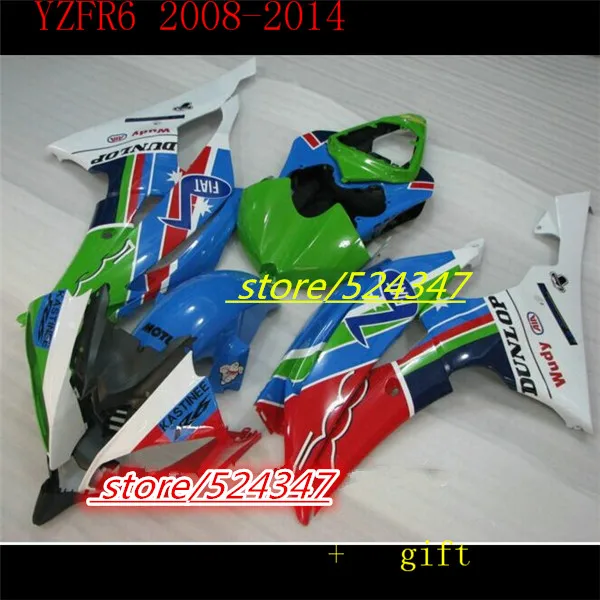 

Fei-Fairings For YZF R6 08 09 10 11 12 13 14 YZF-R6 ABS Plastic Motorbike Full Fairing Kit Cowling Acer Green Blue White