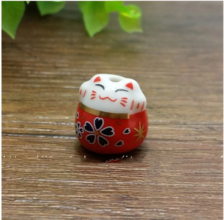 5 шт. милый кот Фортуна Kiten Maneki Neko керамика DIY для браслетов серьги декоративные подвески 2x2 см