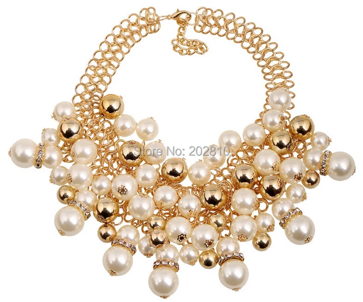 Новая модель 2020 большая и крупная цепочка жемчужное ожерелье золотого цвета