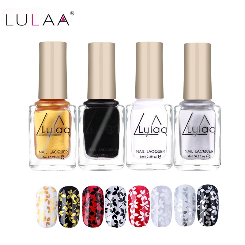 2018 LULAA Trend 4 шт./компл. лак для тиснения высокое качество маникюрный дизайна ногтей