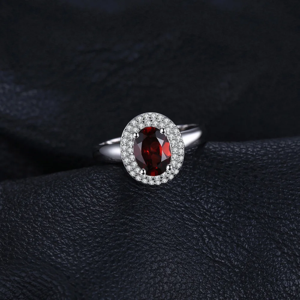 JewelryPalace классический 1.9ct натуральный красный гранат Halo Юбилей Обручение кольцо