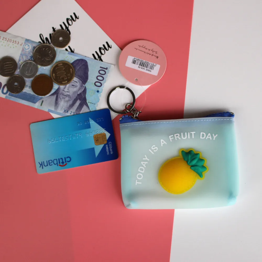 Pacgoth Творческий силикагель мини мило коробка ярких цветов кошелек фруктов Lemon