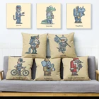 Квадратные льняные Чехлы для подушек, 45 х45