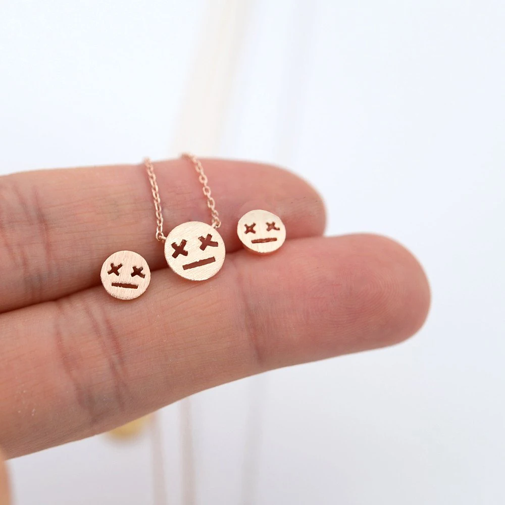 Модные ожерелья с подвеской в виде мультяшных выражений глаза X глазурованными