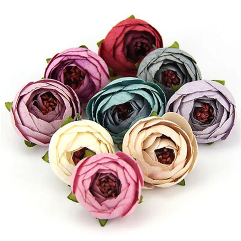 10 шт. шелк искусственная чайная роза бутон Свадьба для Букет DIY ВЕНОК Скрапбукинг