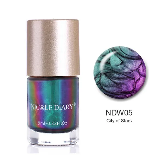 NDW05 NICOLE DIARY 9 мл хамелеон лак для ногтей красочные Wonderworld серии радужные хлопья лак для ногтей Блестки для нейл Арта(искусство украшения ногтей) Лак - Цвет: NDW05