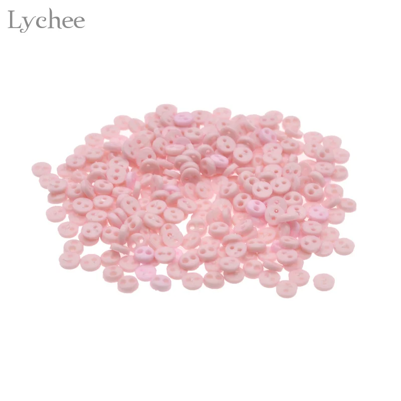 Lychee Life 300 шт. 4 мм мини кукла кнопка для одежды 2 отверстия плоская задняя сделай