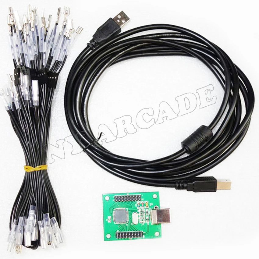 2 игрока USB к JAMMA игровой контроллер работает на ПК PS3 Linux и MAC аркадная игра