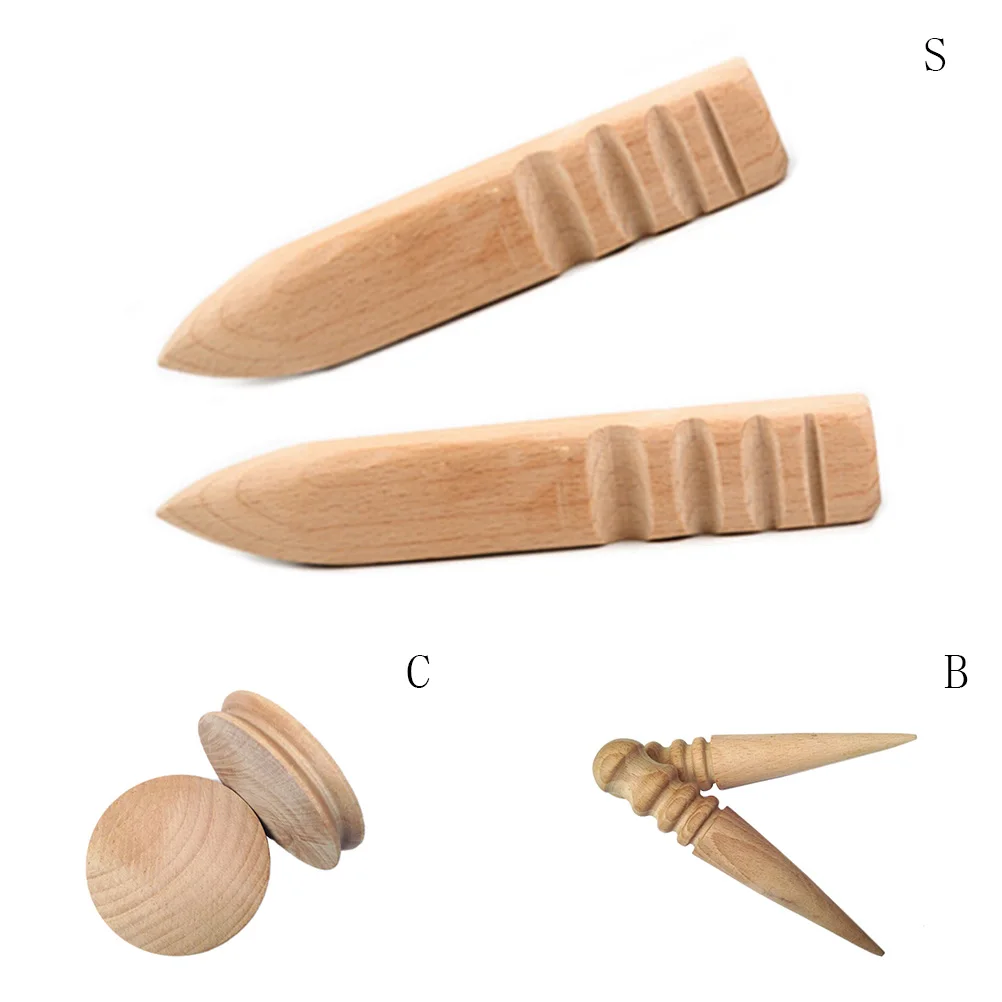 1Pc Convenient DIY Wood Edge Slicker Leather Craft Buffing Polish Round Handmade Carving Embossing Tool 3 Shapes | Дом и сад