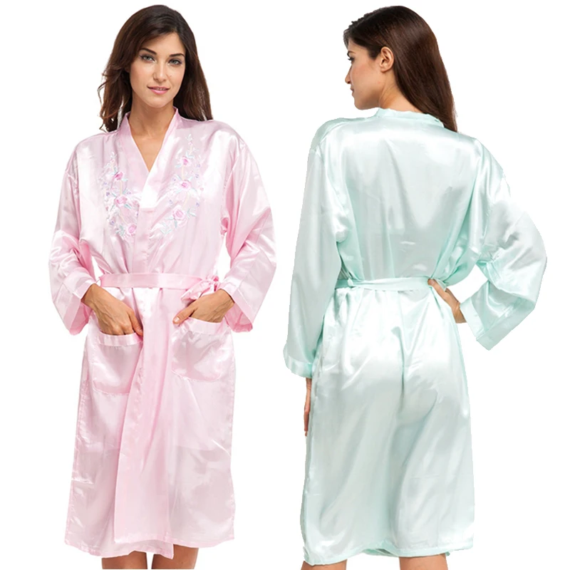 2018 длинный рукав вышивка невесты подружек халат сексуальное женское белье