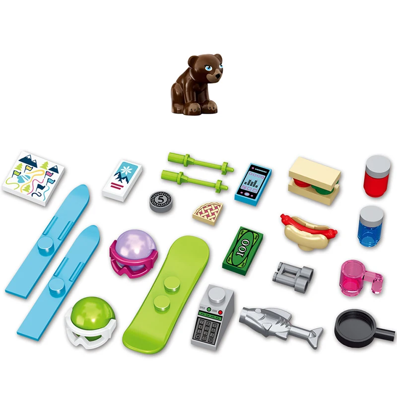 632 для девочек из двух предметов друзья строительные блоки снежной погоды Resort