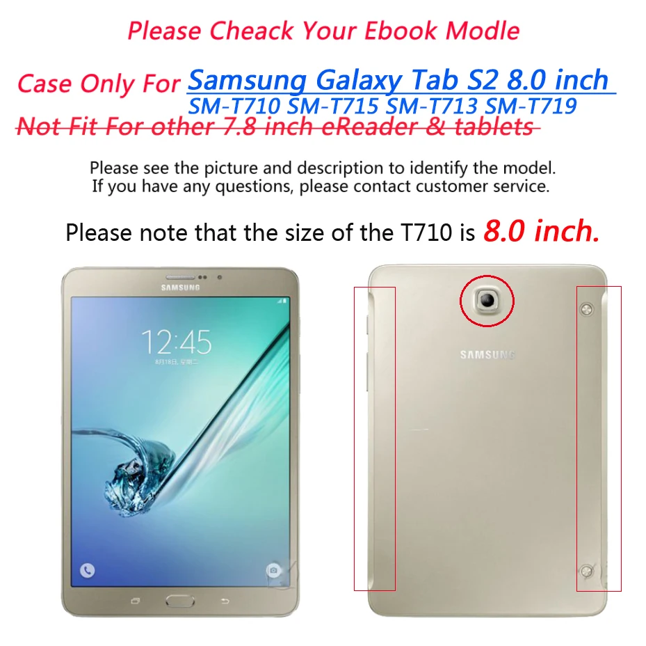 Ультратонкий чехол для планшета Samsung Galaxy Tab S2 8 0 дюйма телефон T715 T713 T719 умный из