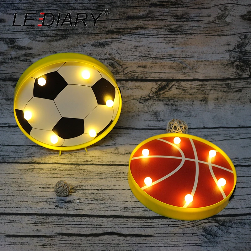 LEDIARY 3D LED красочные баскетбольные футбольные ночные светильники с USB зарядным