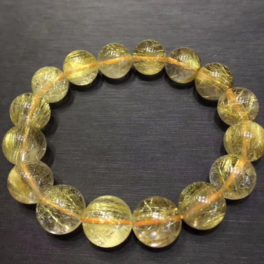 Высококачественный Браслет Из Натурального золота рутилированного титана