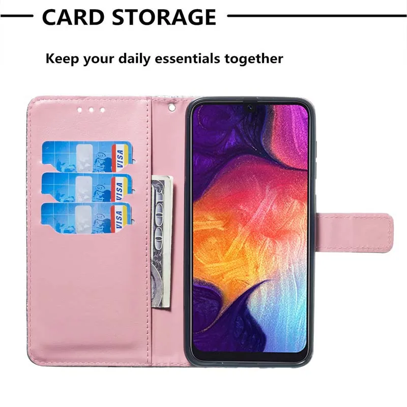 Шикарный кожаный футляр для samsung Galaxy A10 A20 A30 A40 A50 A70 M10 M20 M30 S10e S8 S9 S10 J4 J6 плюс A9 A7 A750 чехол