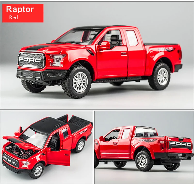 KIDAMI 1:32 Raptor F150 пикап игрушки для детей звук и свет MINIAUTO сплав литья под давлением модель автомобиля подарки