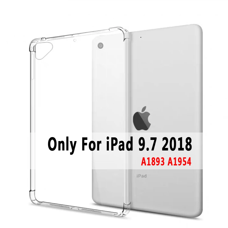 For iPad 9.7 2018 Прозрачный прямая сопротивление силиконовый чехол для Apple iPad 2/3/4 9,7 Air 1 2 5 6 iPad Pro 9,7 11 10,5 12,9 мини-платье на возраст 2, 3, 4, 5, 10,2 чехол - Цвет: For iPad 9.7 2018