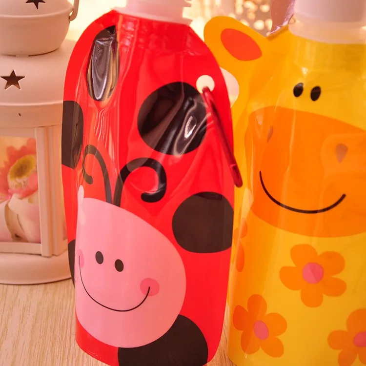 10 шт./лот 200 мл Эко дружественных складной мультфильм животных бутылка для воды