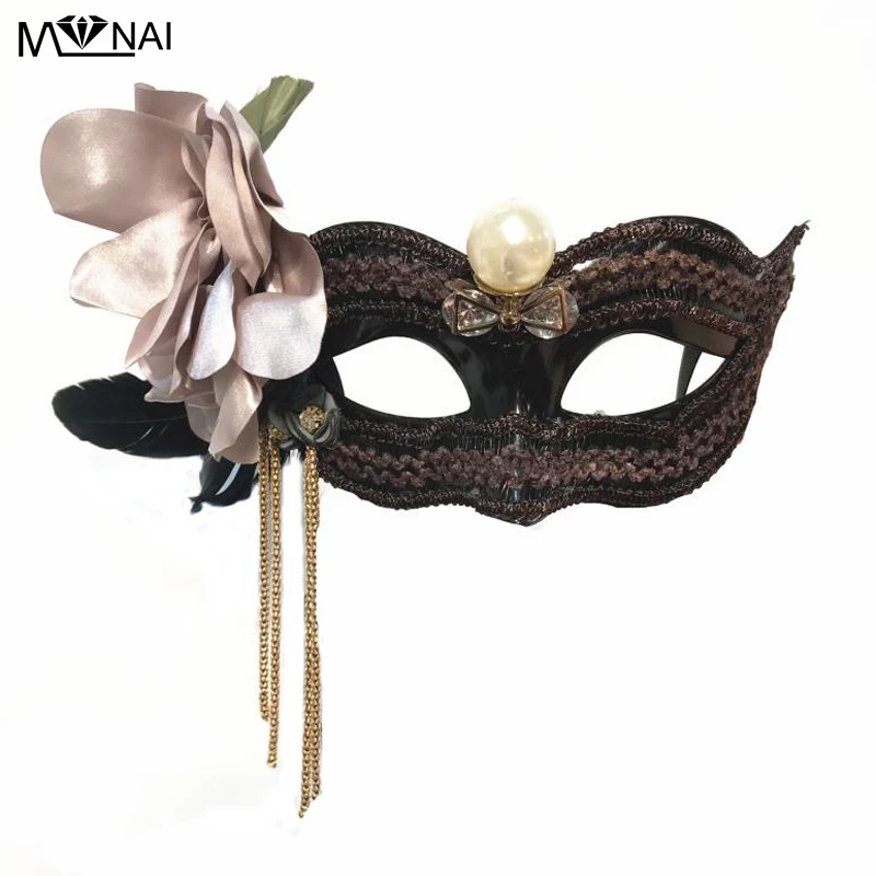 

Vintage Womens Half Face Party Masks Wedding Princess Masquerade Tassels Masks Ball Party Halloween Gothic Purple Floral Mask