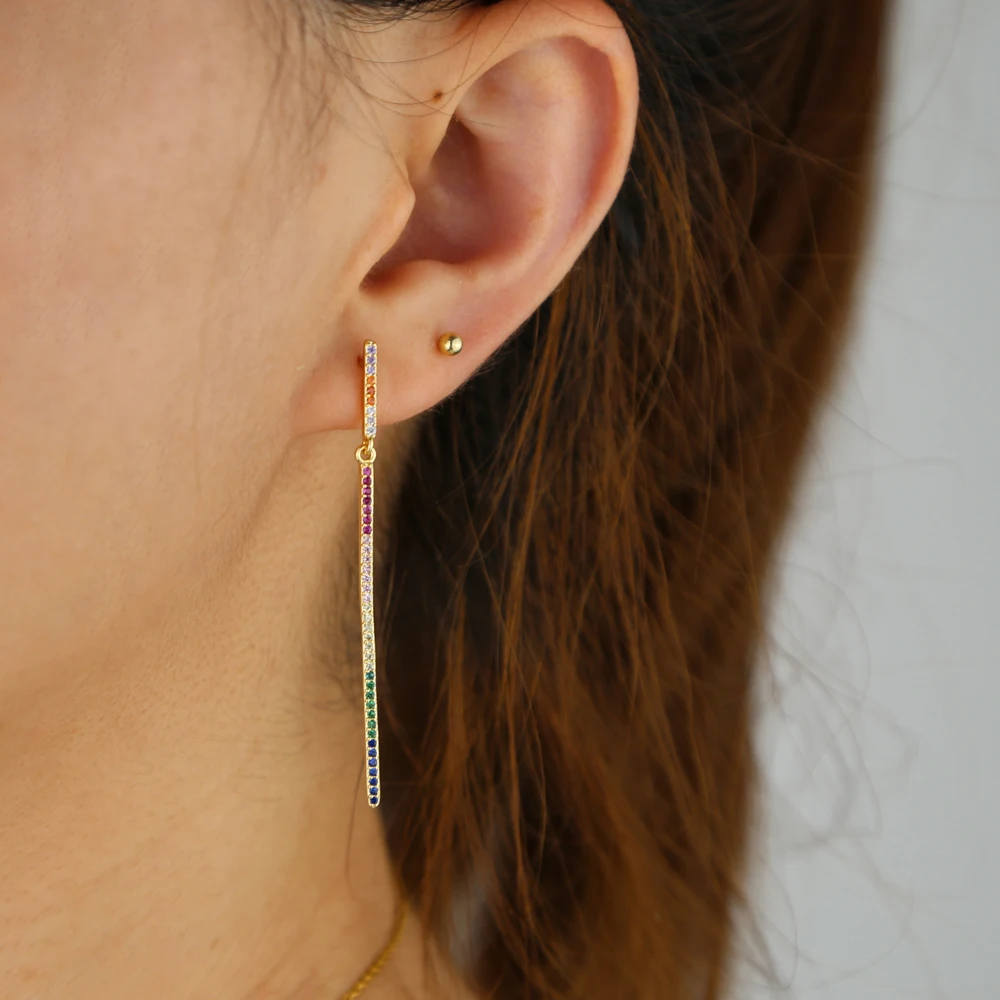 Минималистичные радужные ювелирные изделия для тенниса маленькие цветные