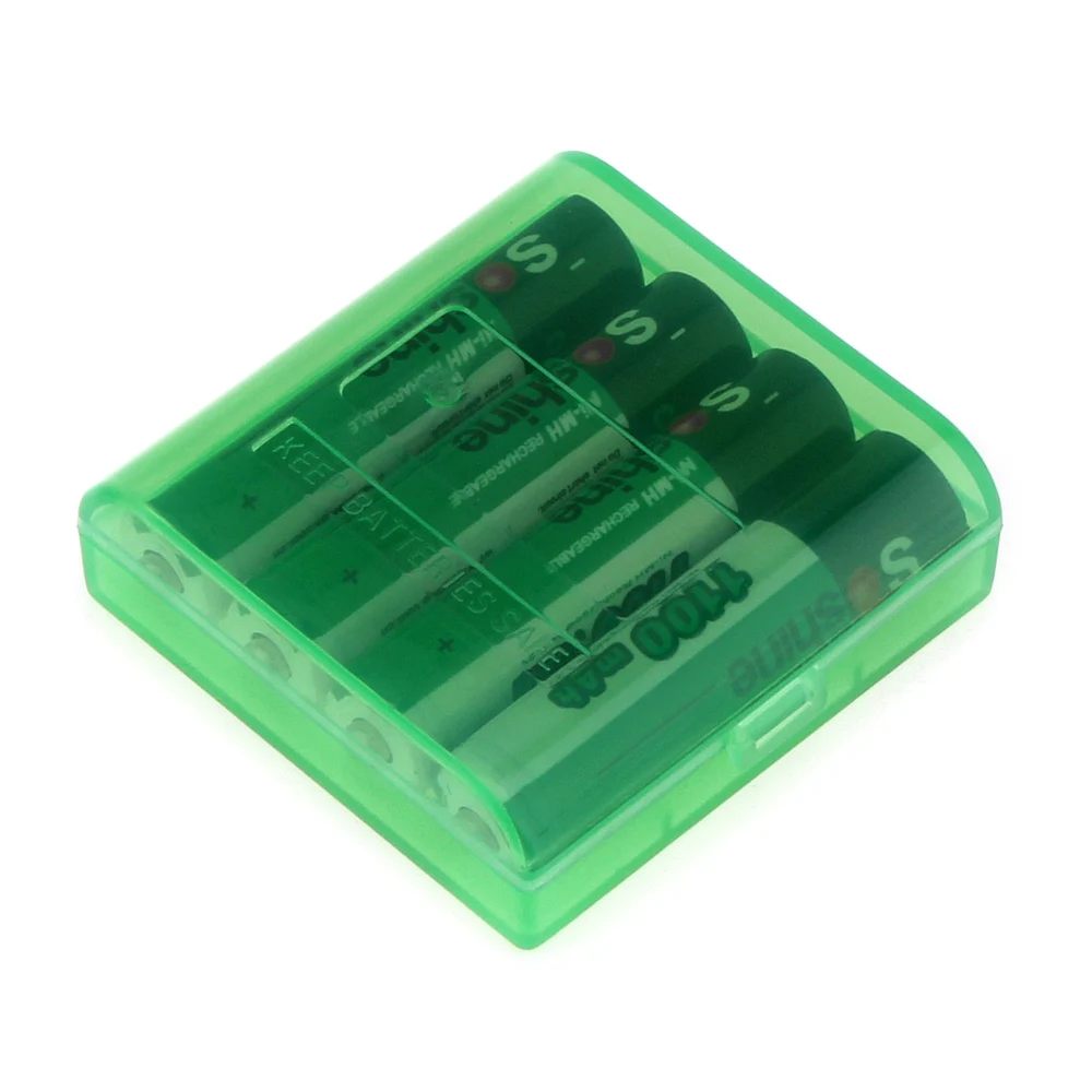 Soshine Green 4 шт./упак. 12V Ni MH AAA 1100mAh перезаряжаемые батареи + портативный батарейный