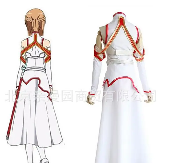 

high quality dress Latest cartoon cartoon Sword Art Online Asuna Cosplay Costume Free shipping