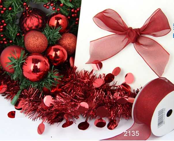 38MM X 25yards Red Wired Organza Ribbon for Gift Box Wrapping Decoration N2135 | Дом и сад