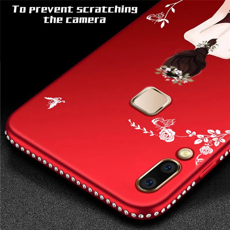 Чехол для VIVO V15 V9 X21i Y71 V7 Y73 V11 Y83 Y97 V11i X23 X20 Plus богиня девушка Бриллиантовая задняя