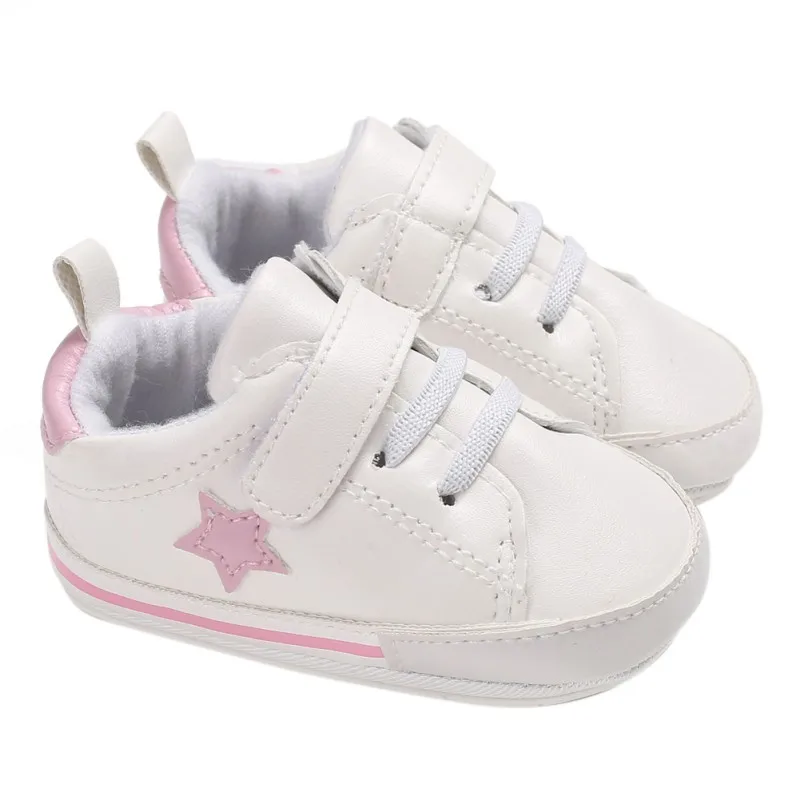 

Baby Shoes Newborn PU Pentacle White Baby Girl Shoes Fashion First Walkers Anti-Slip Sport Baby Boy Shoes Prewalker